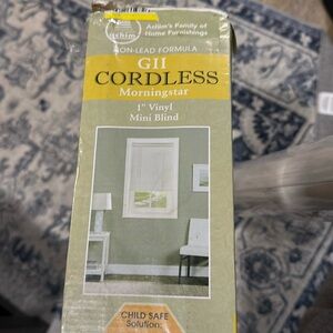 NWT GII cordless Morningstar 1" vynil mini blind 47 in x 64 in pearl white